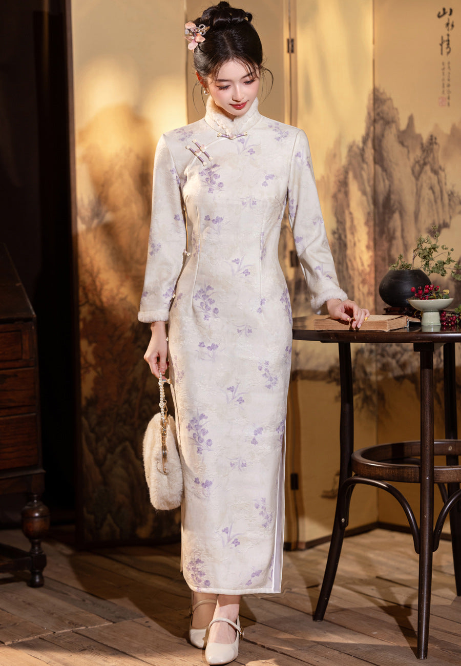 Elegant Improved Qipao – New Chinese Gentle Retro Winter Style