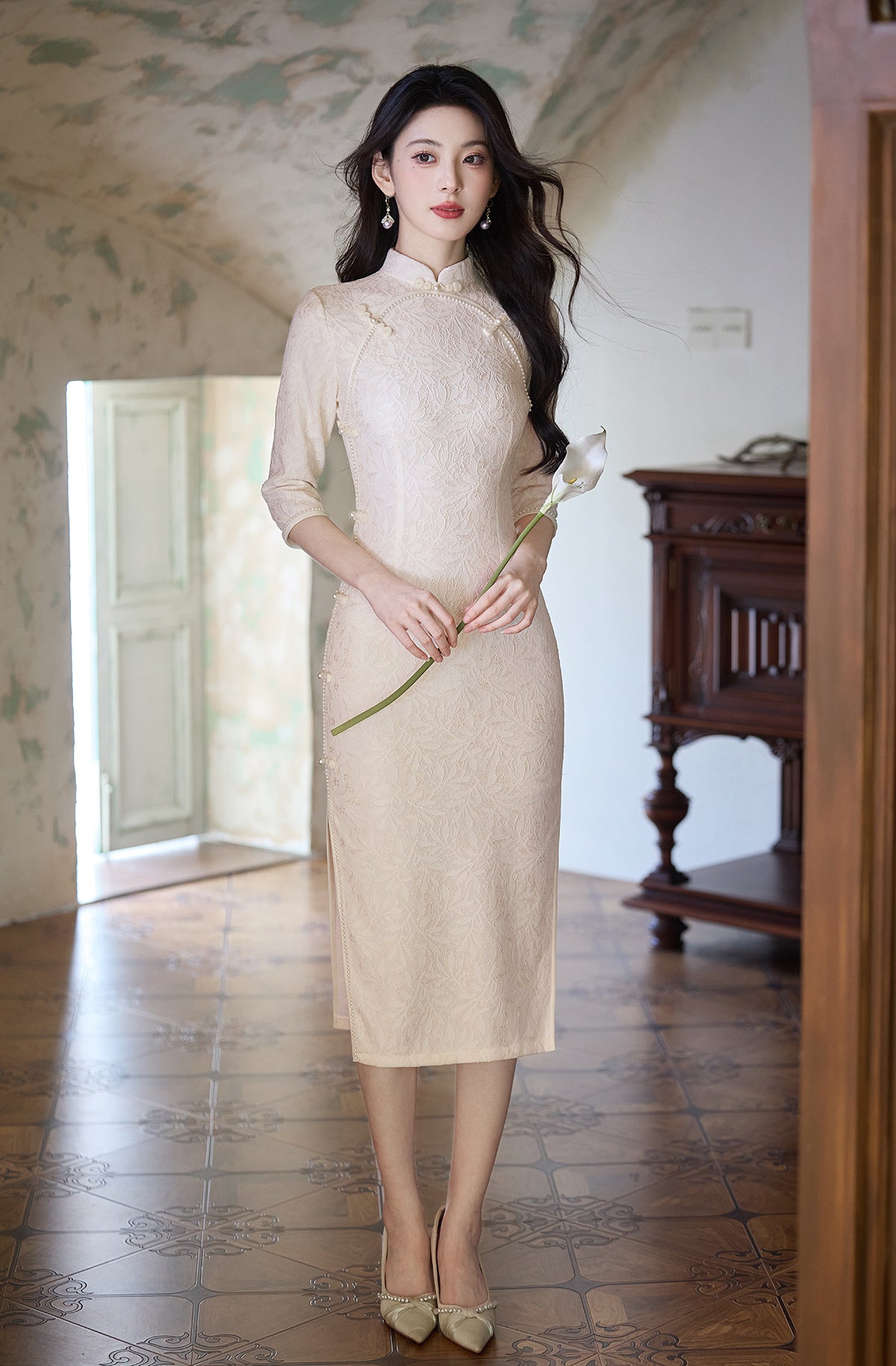 New Chinese Style Qipao – Improved Elegant Daily Engagement Dress