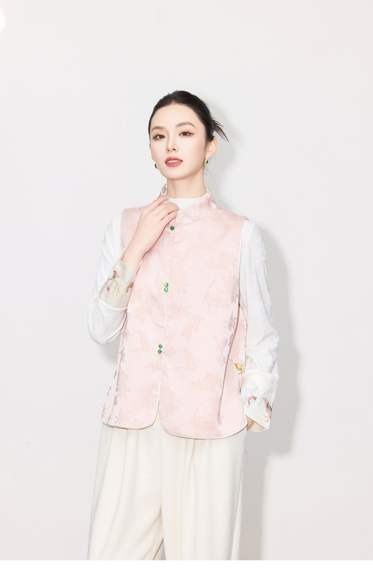 High-End Elegant Jacquard Vest Top for Women