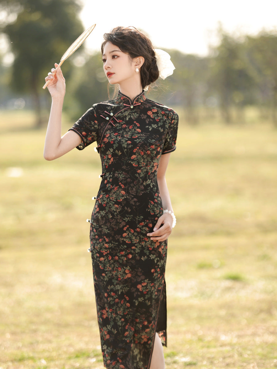 Improved Chinese Style Qipao – Slim Fit High-End Dress