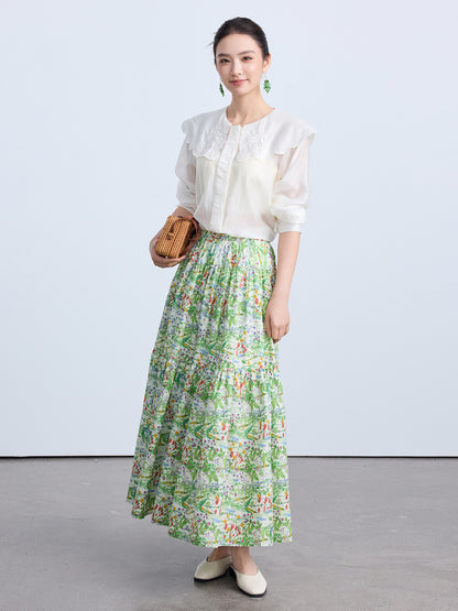 Chic Summer Floral Midi Skirt for Women