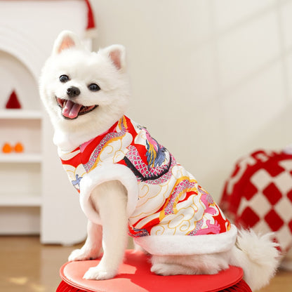 Pet Northeast Large Floral Coat Warm Cotton Jacket for Dogs & Cats