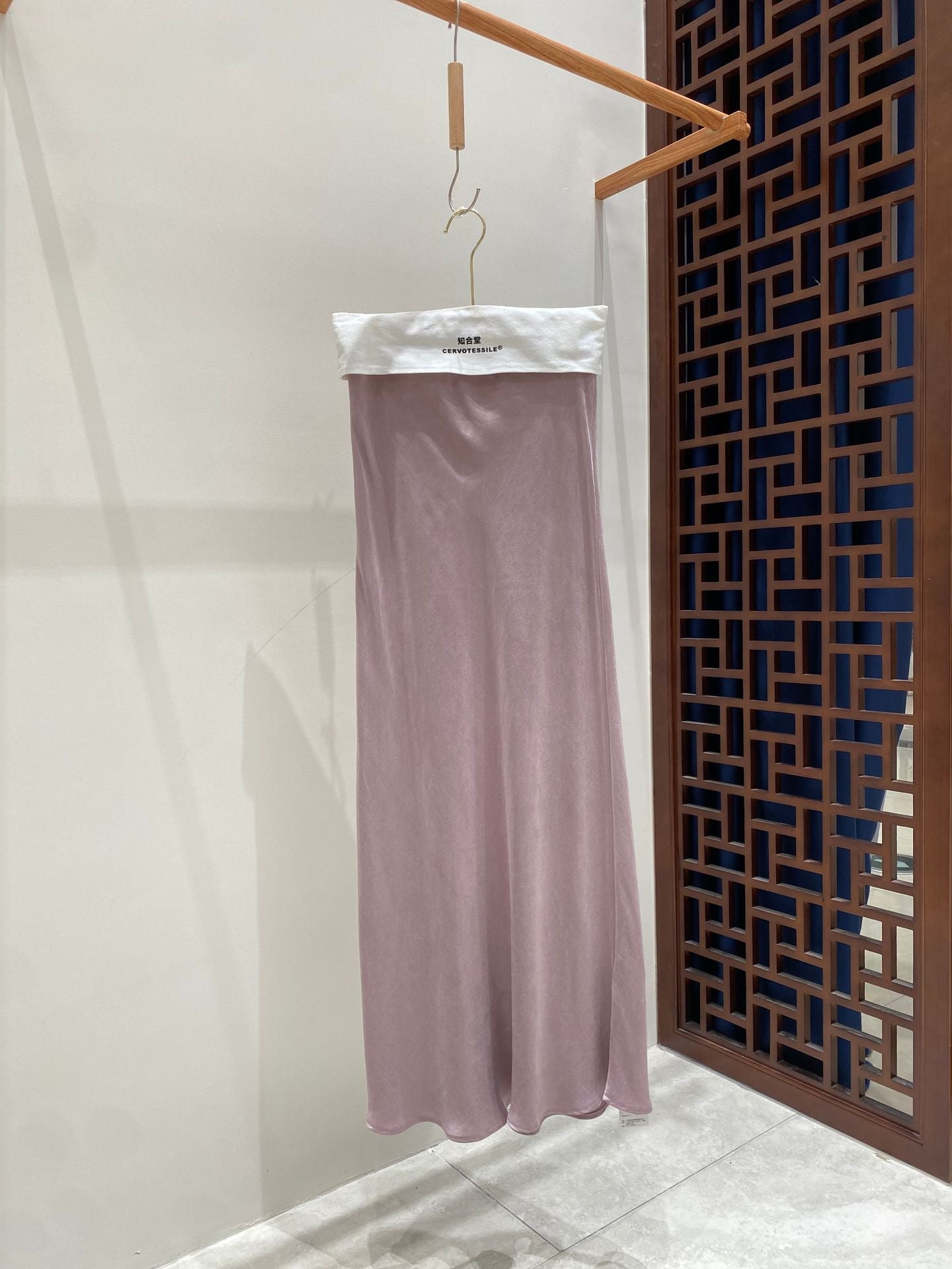 Autumn High-Waist Cupro Silk Skirt for Women