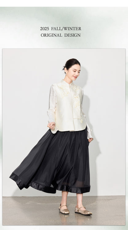 High-End Solid Color Long Skirt — Timeless A-Line Silhouette