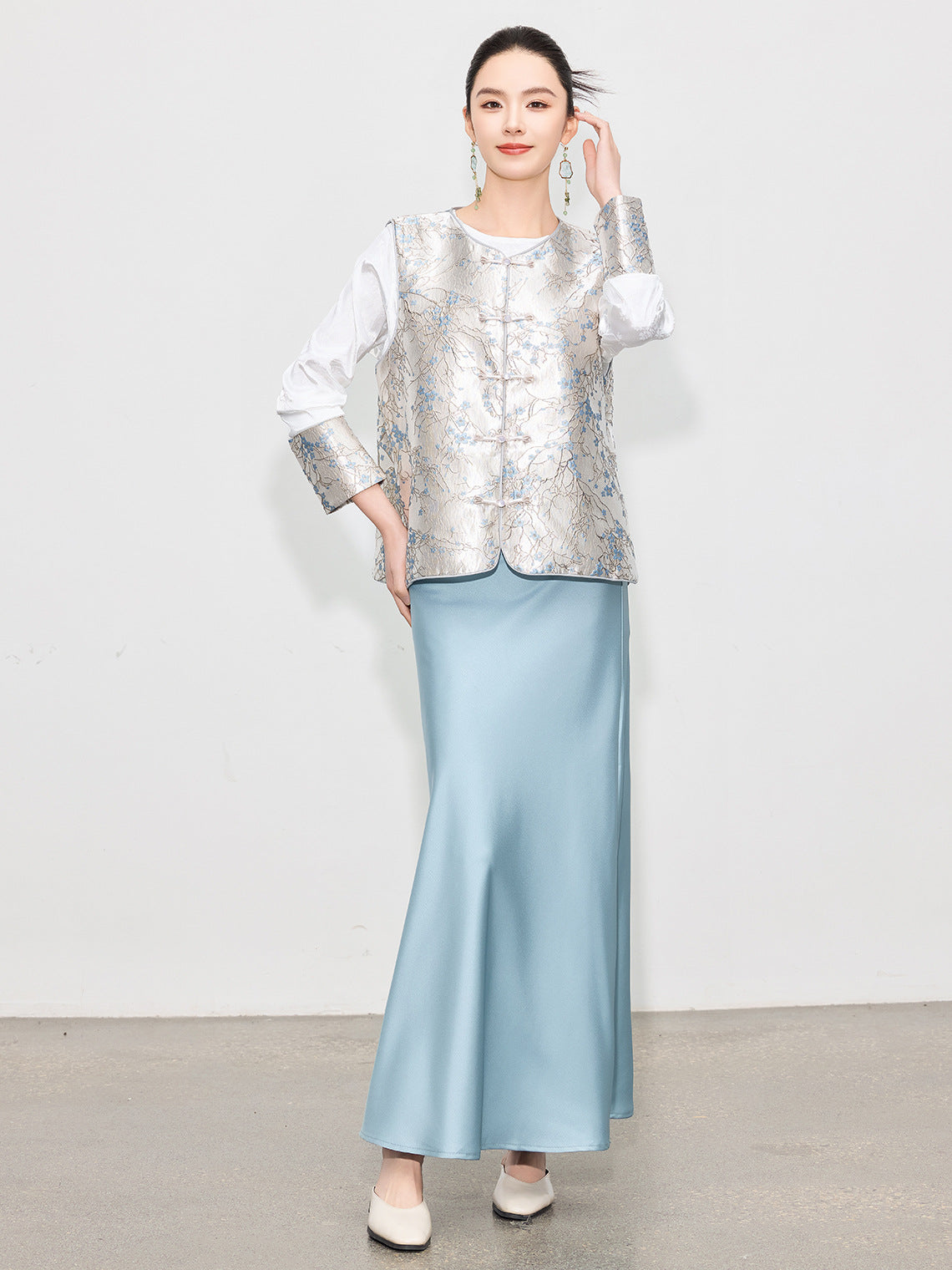 High-End Chinese Fashion Jacquard Vest Top