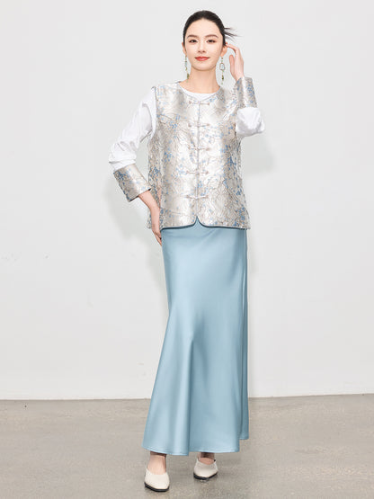 High-End Chinese Fashion Jacquard Vest Top