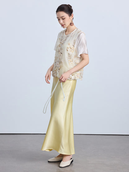 High-End Thin Organza National Style Tank Top