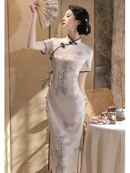 Improved Chinese Style Qipao – Slim Fit High-End Dress