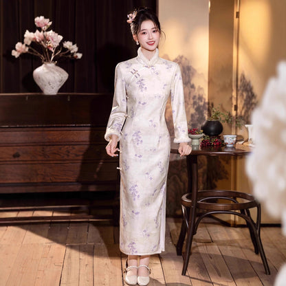 Elegant Improved Qipao – New Chinese Gentle Retro Winter Style