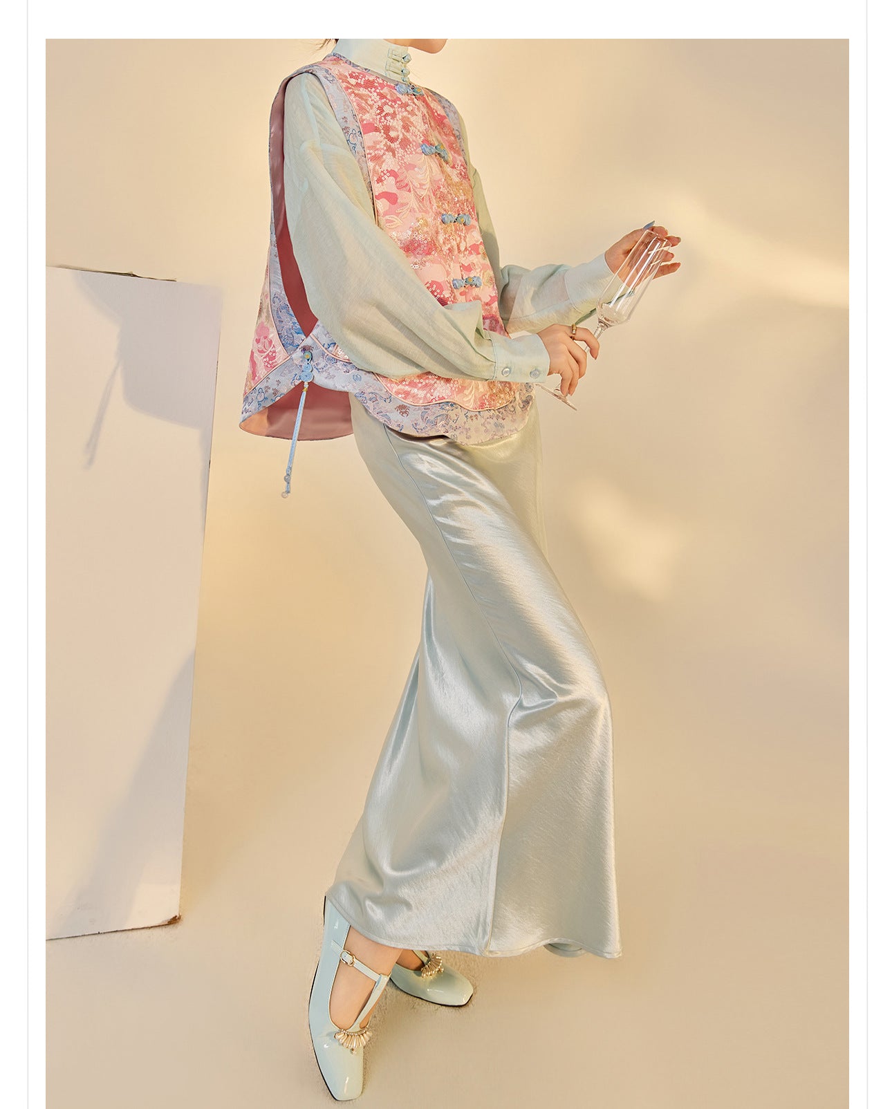 Jacquard Sequin Tank Top – Elegant National Style Women's Wear