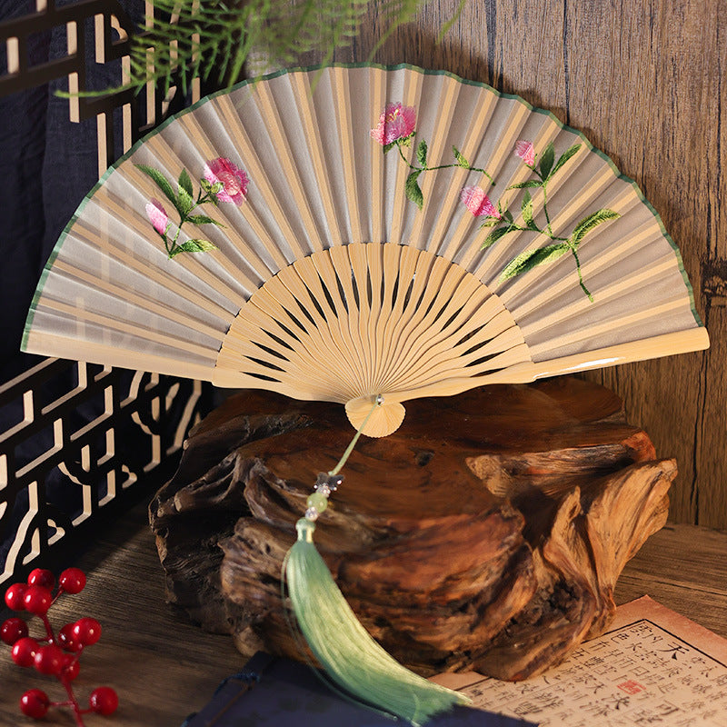 Ancient Style Suzhou Embroidered Fan — Portable Chinese Style Fan