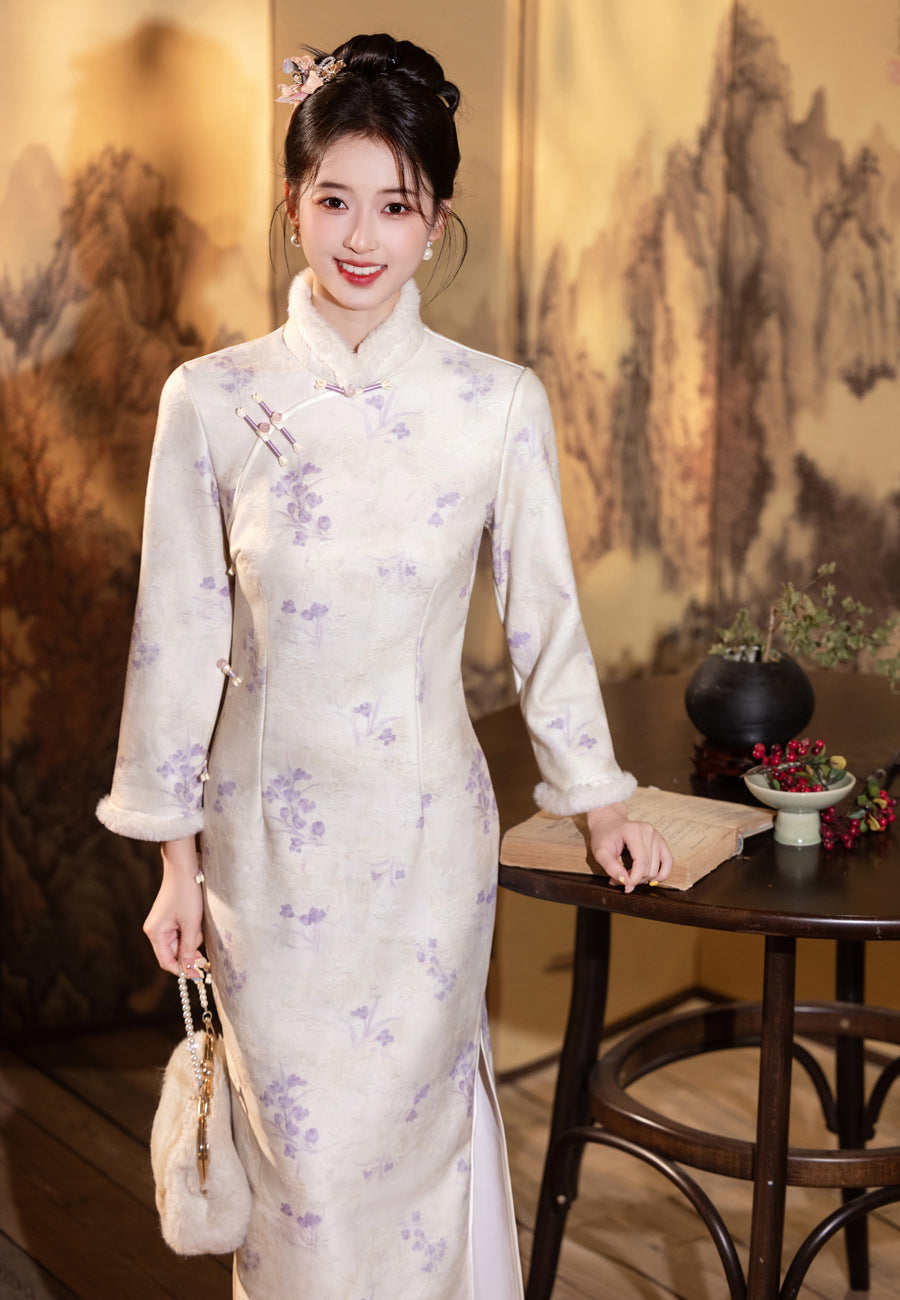 Elegant Improved Qipao – New Chinese Gentle Retro Winter Style