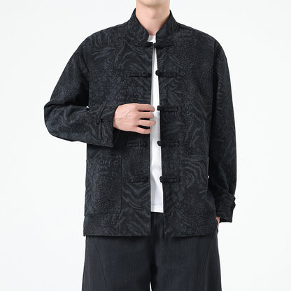 Mens Chinese Hanfu Tang Suit Retro Ancient Style National Top