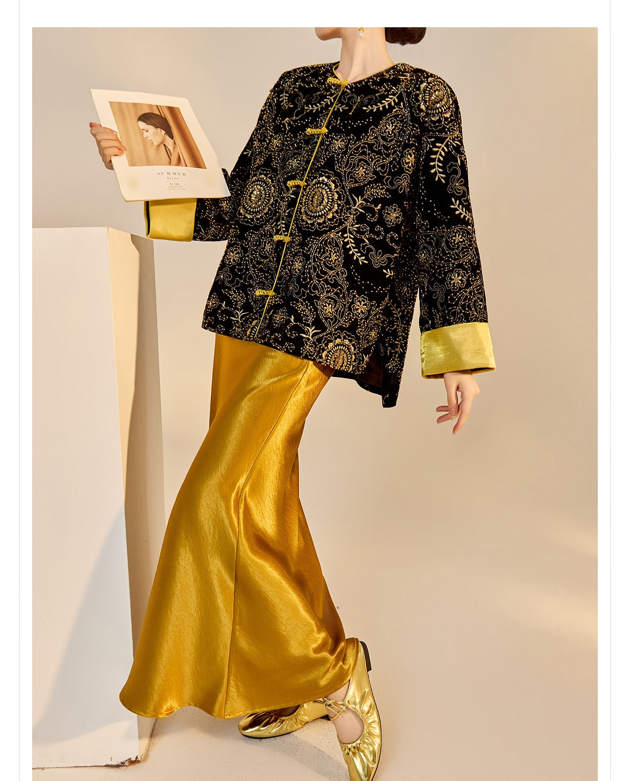 Retro Sequin Embroidered Zen Chinese Style Autumn Jacket