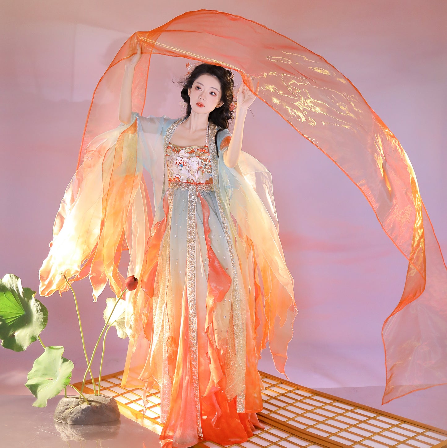 Koi Spirit Hanfu Costume — Qi Chest Skirt & National Style Summer Dress