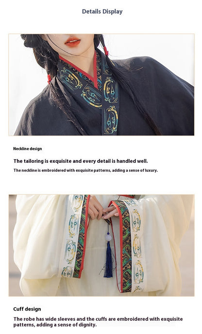 Warring States Hanfu — Straight Skirt Robe with Large Volume Tail for Women