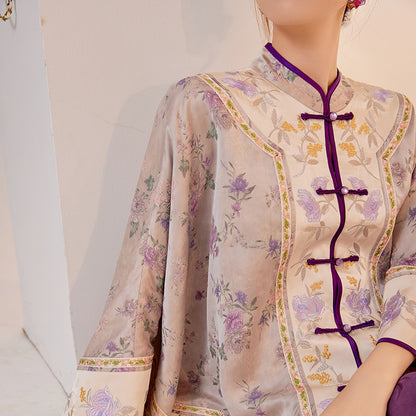 Early Autumn Silk Embroidered Retro Loose Chinese Style Jacket