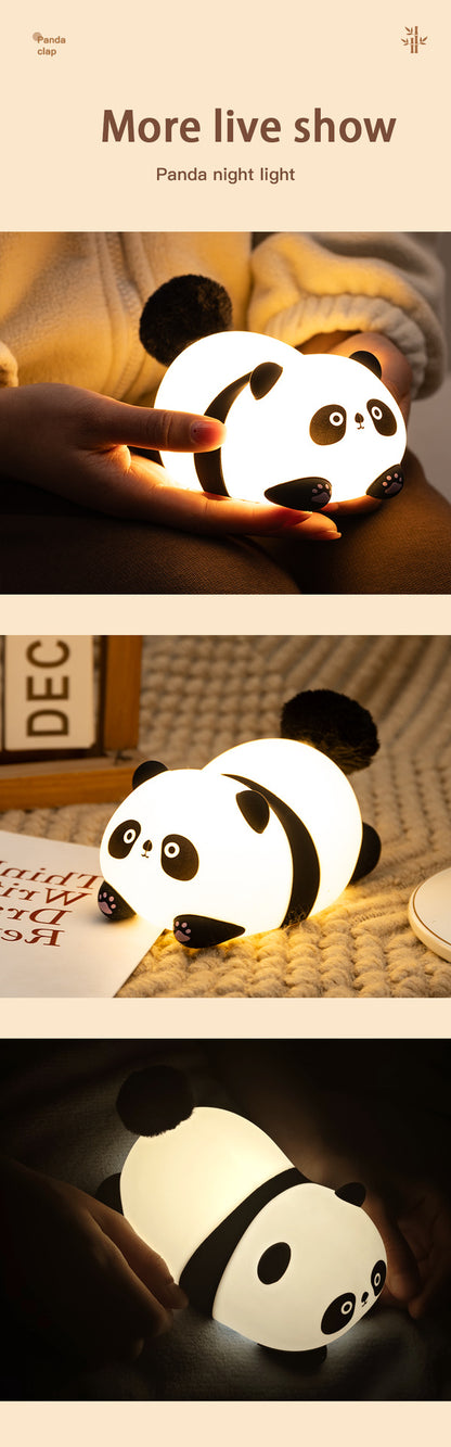 Furry Fun Panda Lamp USB Night Light Cute Bedside Gift Lamp