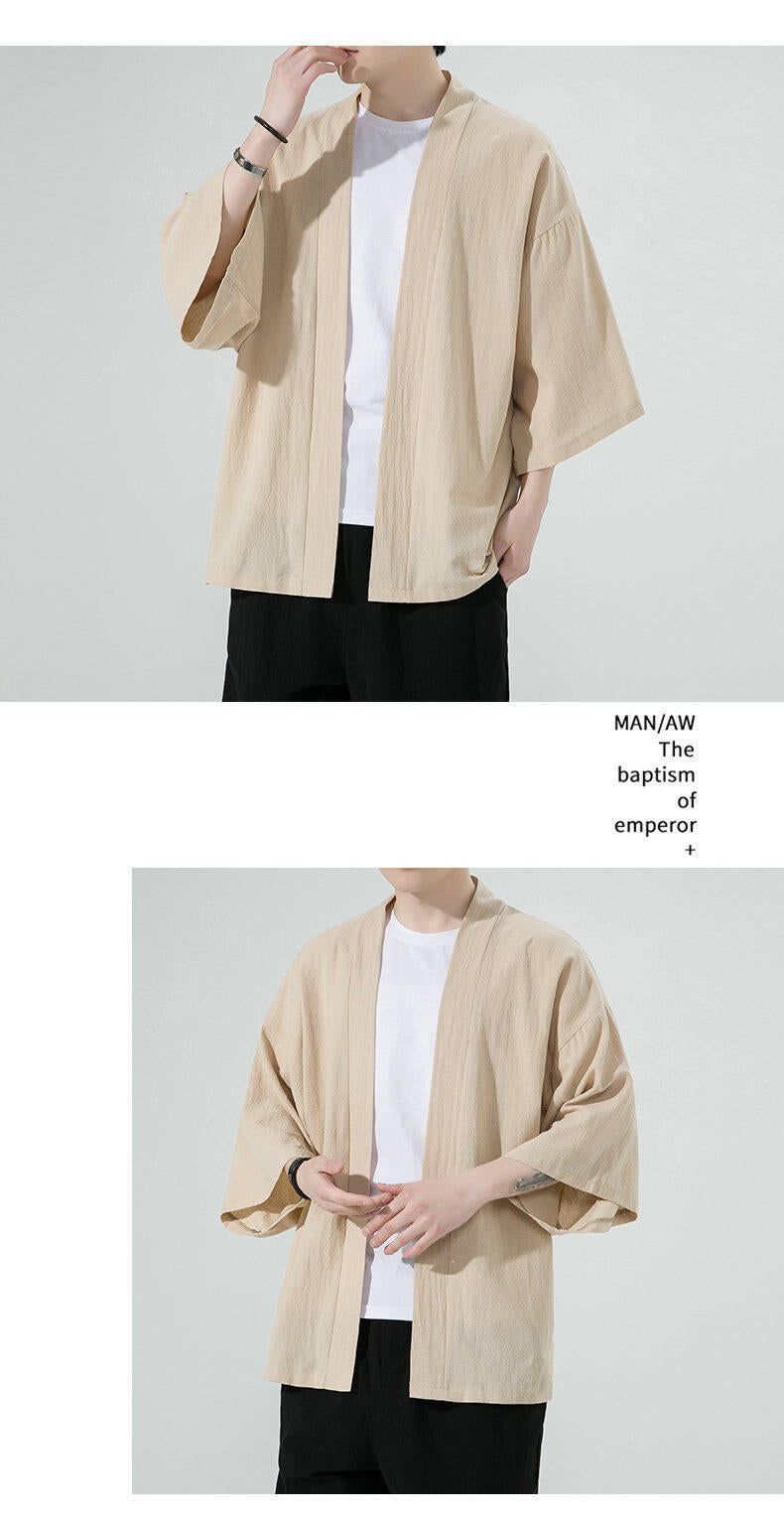 Mens Summer Chinese Style Thin Cotton Linen Sun Protection Retro Jacket