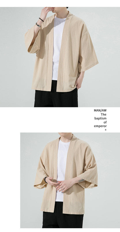 Mens Summer Chinese Style Thin Cotton Linen Sun Protection Retro Jacket