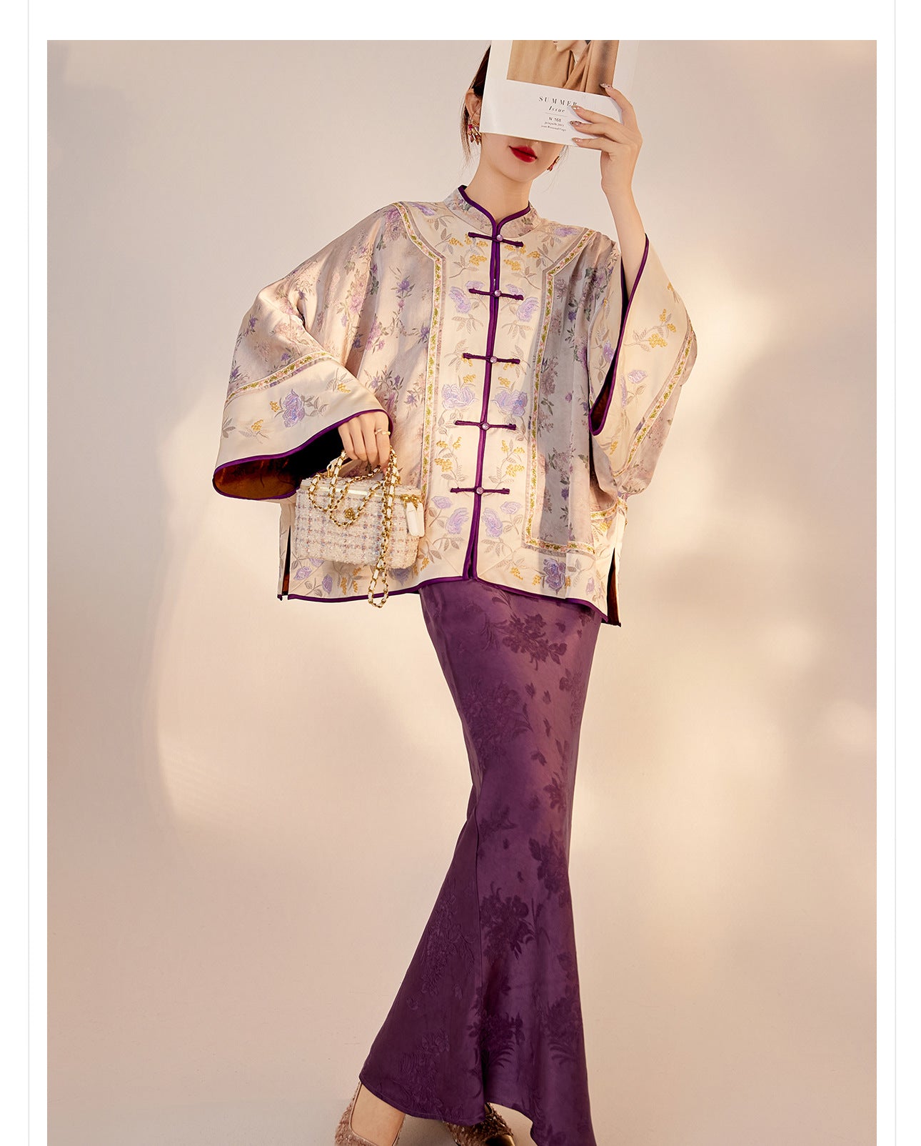 Early Autumn Silk Embroidered Retro Loose Chinese Style Jacket