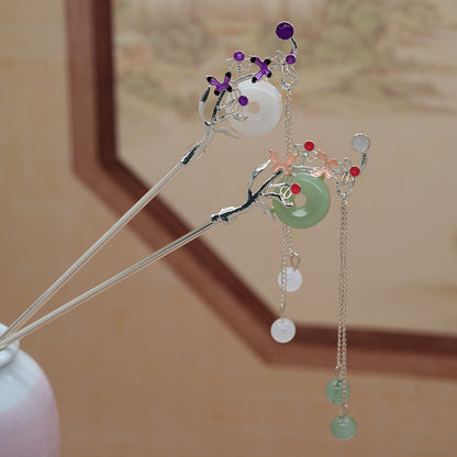 Butterfly Tassel Hairpin | New Chinese Style Elegant Hanfu Step Hair Accessory