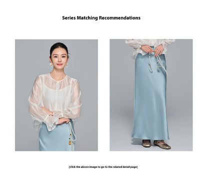 High-End Soft Gauze Long Sleeve Top for Women