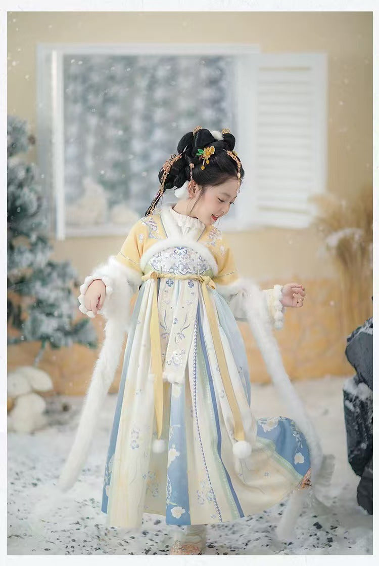 Children’s Winter Hanfu | Thickened Tang Suit New Year Outfit for Girls