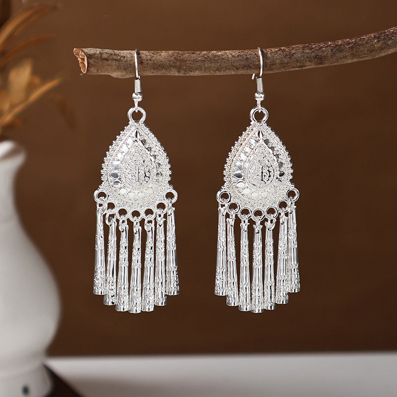 Ancient Style Ethnic Earrings | Elegant Miao Jewelry for Women