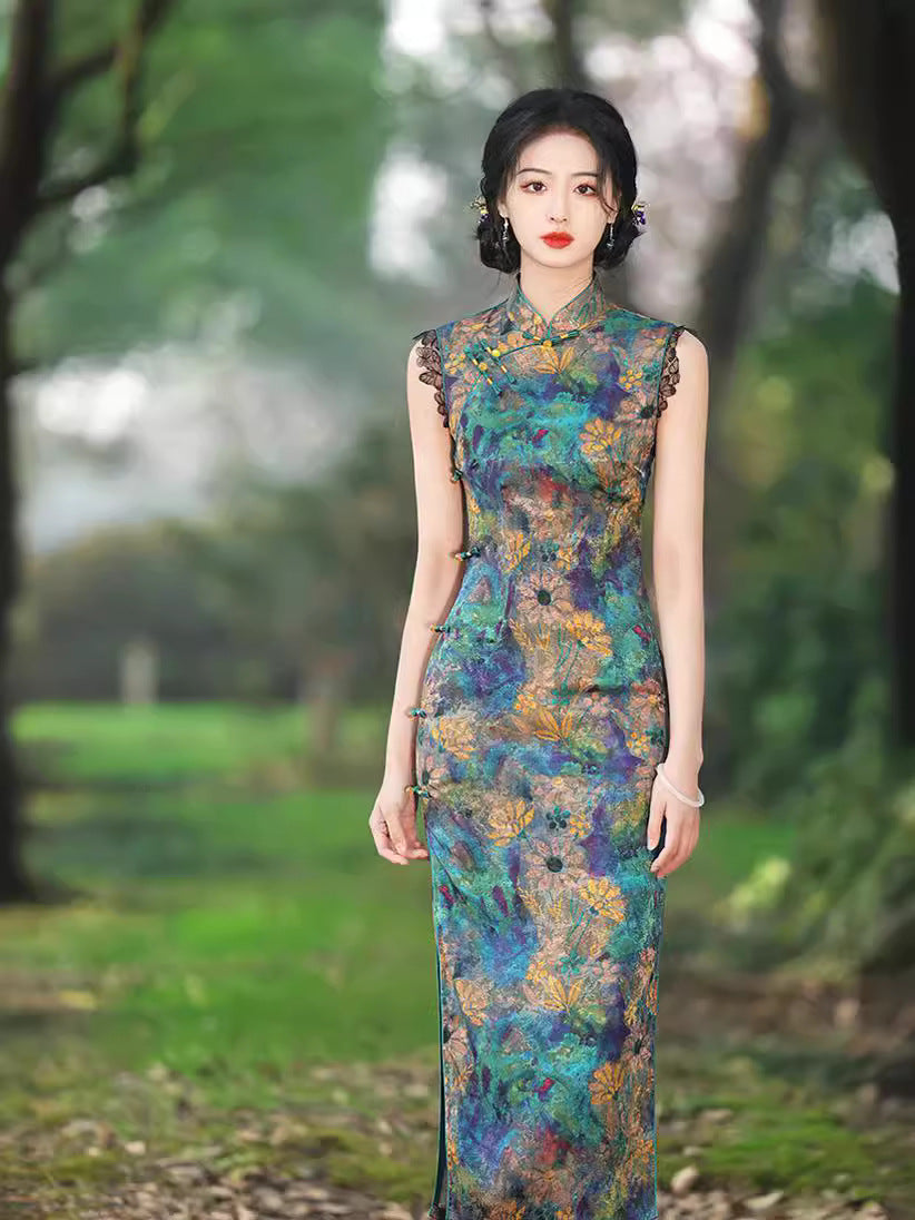 Elegant Sleeveless Cheongsam – Youth Retro High-End Dress