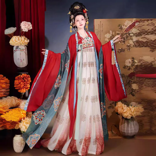 Oriental Ancient Hanfu — Daily Wear Ru Skirt and Wide Sleeve Shirt