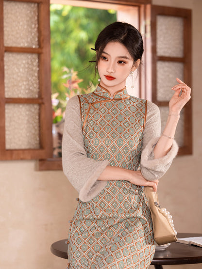Improved New Chinese Style Qipao – Daily Elegant Winter Dress