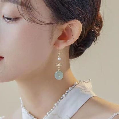 Peace Buckle Tassel Earrings | 2025 New Chinese Style Silver Plated Jewelry