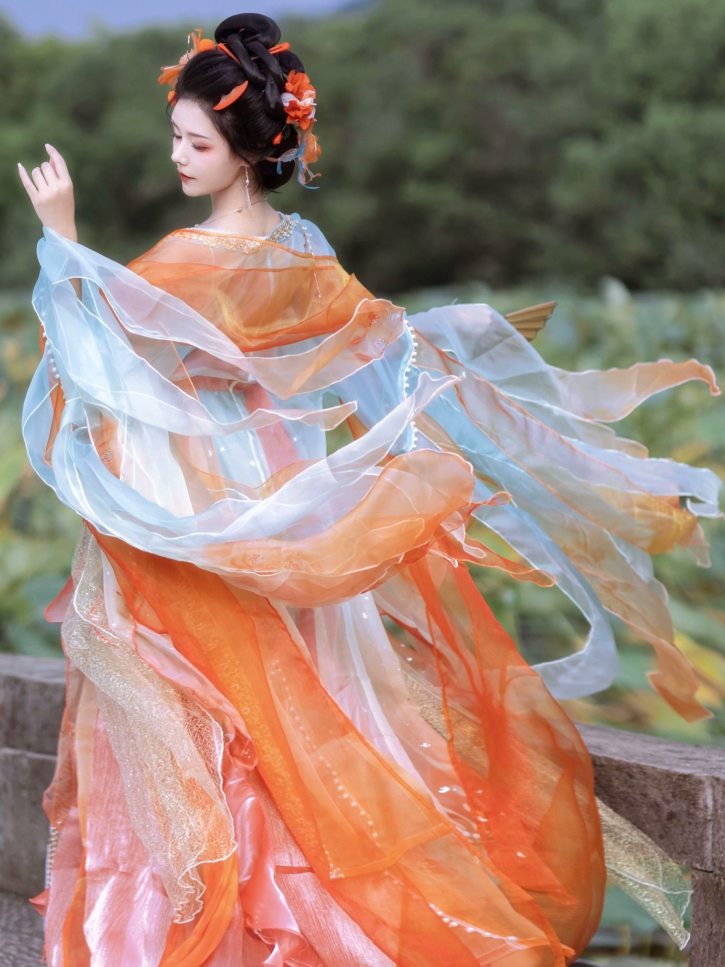 Koi Spirit Hanfu Costume — Qi Chest Skirt & National Style Summer Dress