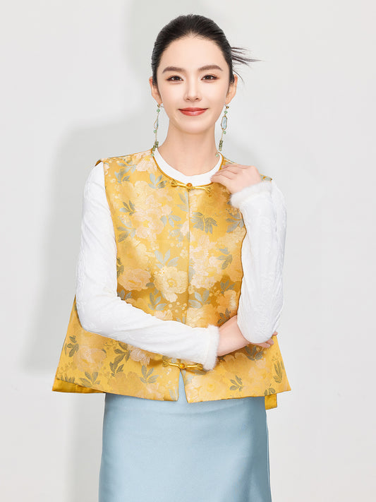 Stylish Retro Jacquard Vest for Women