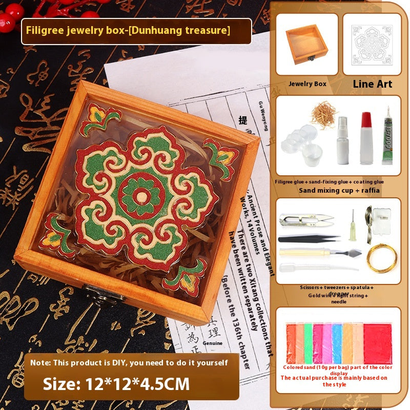 Handmade Cloisonné Enamel Jewelry Box DIY Kit — Chinese Style Craft Gift Set