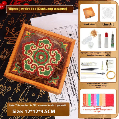 Handmade Cloisonné Enamel Jewelry Box DIY Kit — Chinese Style Craft Gift Set