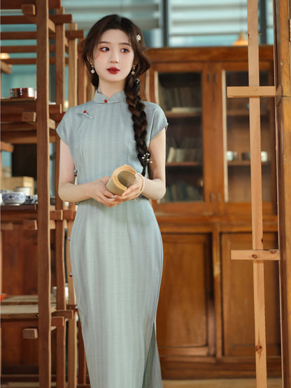 2025 Spring Summer Cheongsam – Slim Fit Artistic Chinese Dress