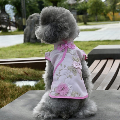 New Chinese Style Pet Cheongsam for Cats and Dogs Spring Summer