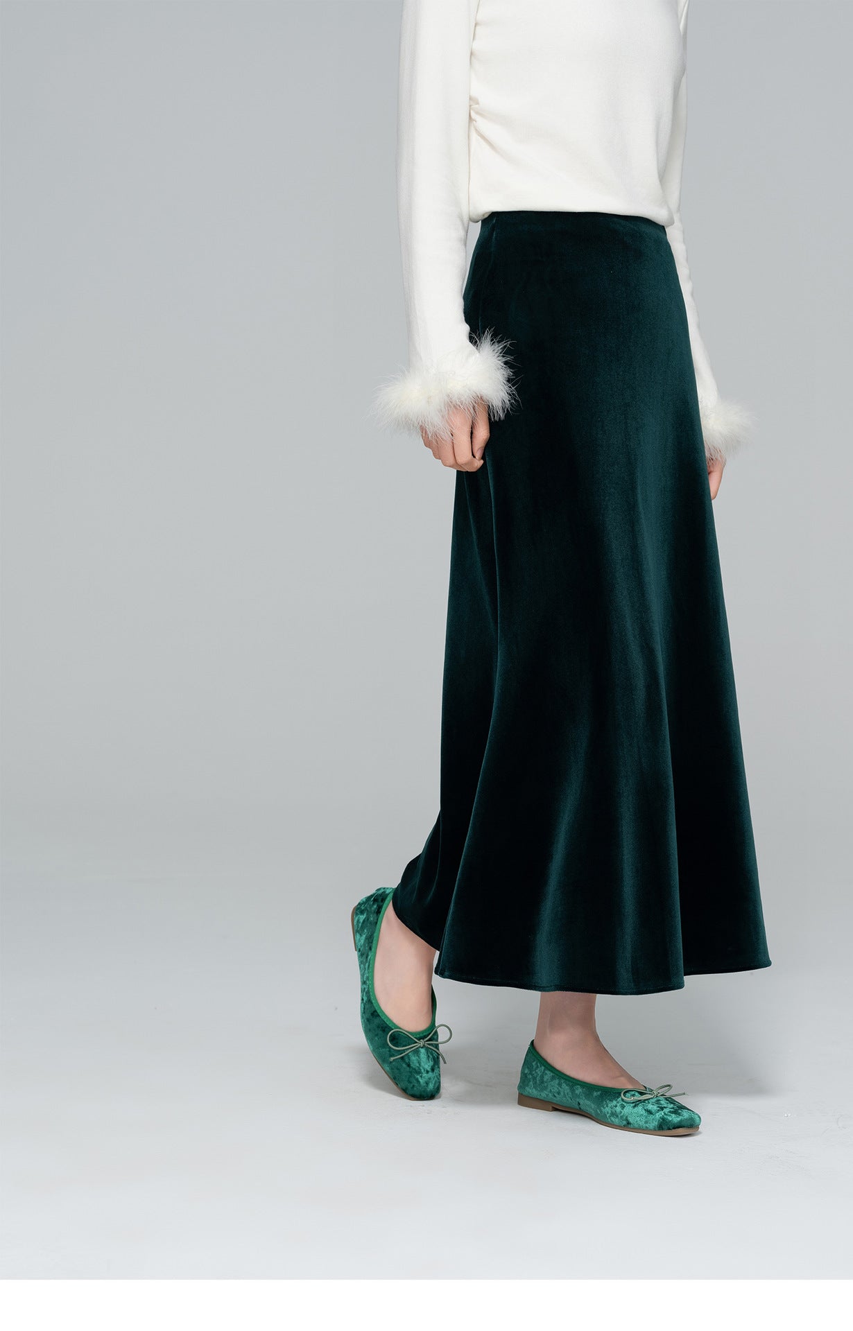 Autumn High-Waist Velvet Mermaid Skirt for Women