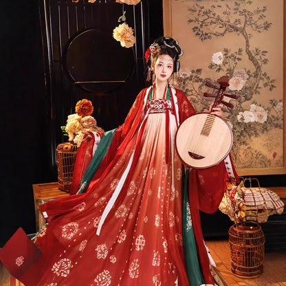 Tang Dynasty Hanfu Set — Princess & Empress Style Beizi Shirt & Qi Skirt