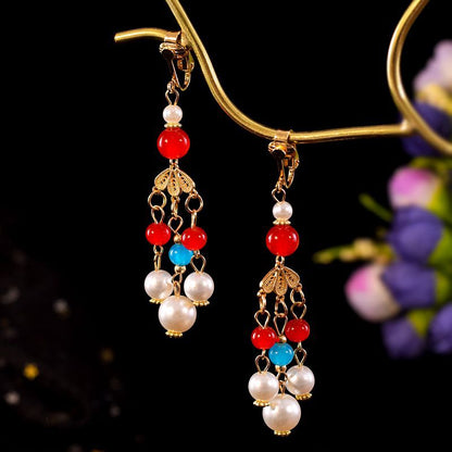 Burnt Blue Earrings | Ancient Style Tang Ming Dynasty Retro Hanfu Accessory