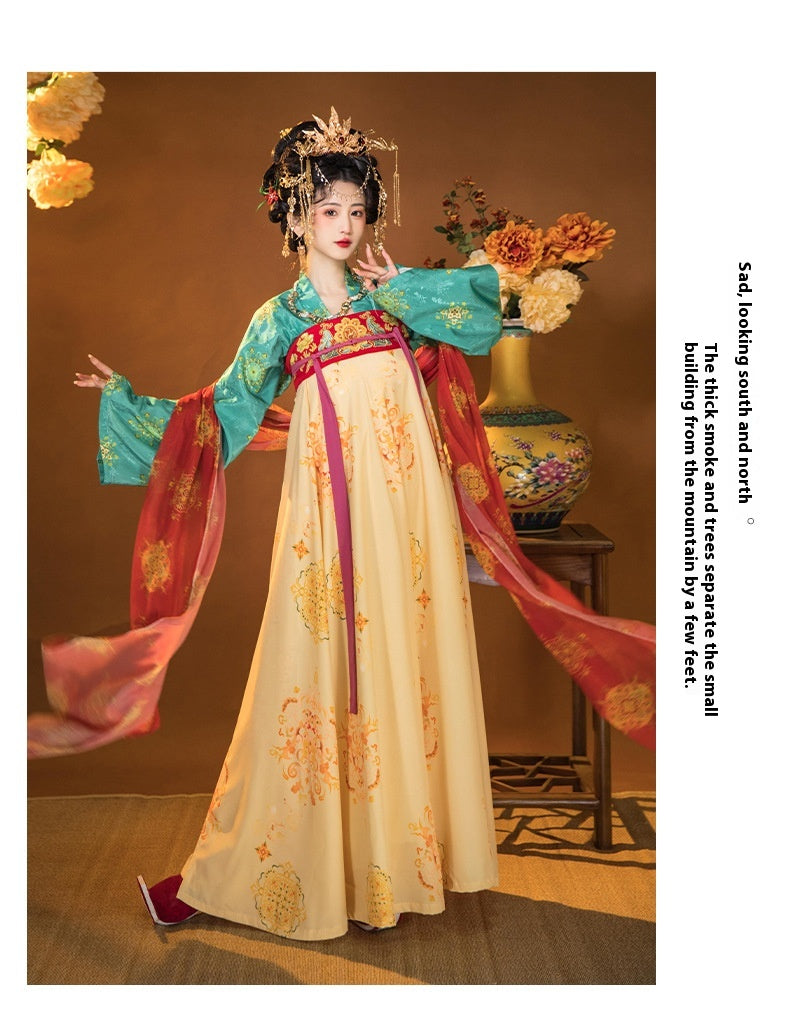 Oriental Ancient Hanfu Set — Spring Flowing Hezi Skirt Outfit