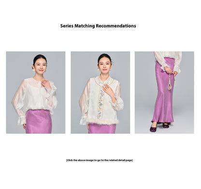 Elegant Light National Style Copper Ammonia Silk Skirt