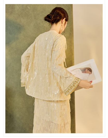 Autumn High-End Embroidered Tassel Cardigan | New Chinese Style Top