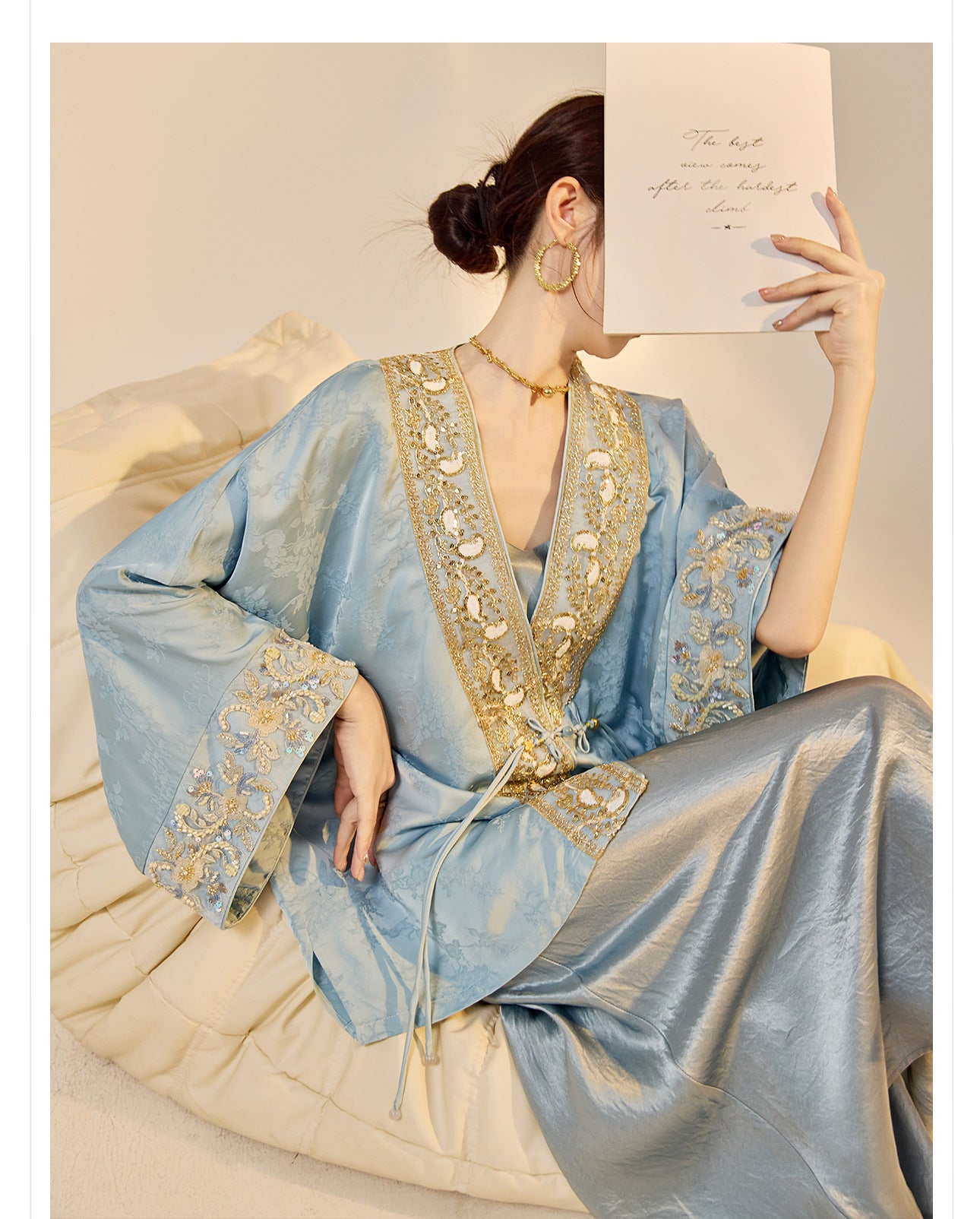 High-End National Style Beaded Jacket | Elegant Light Luxury Jacquard Top