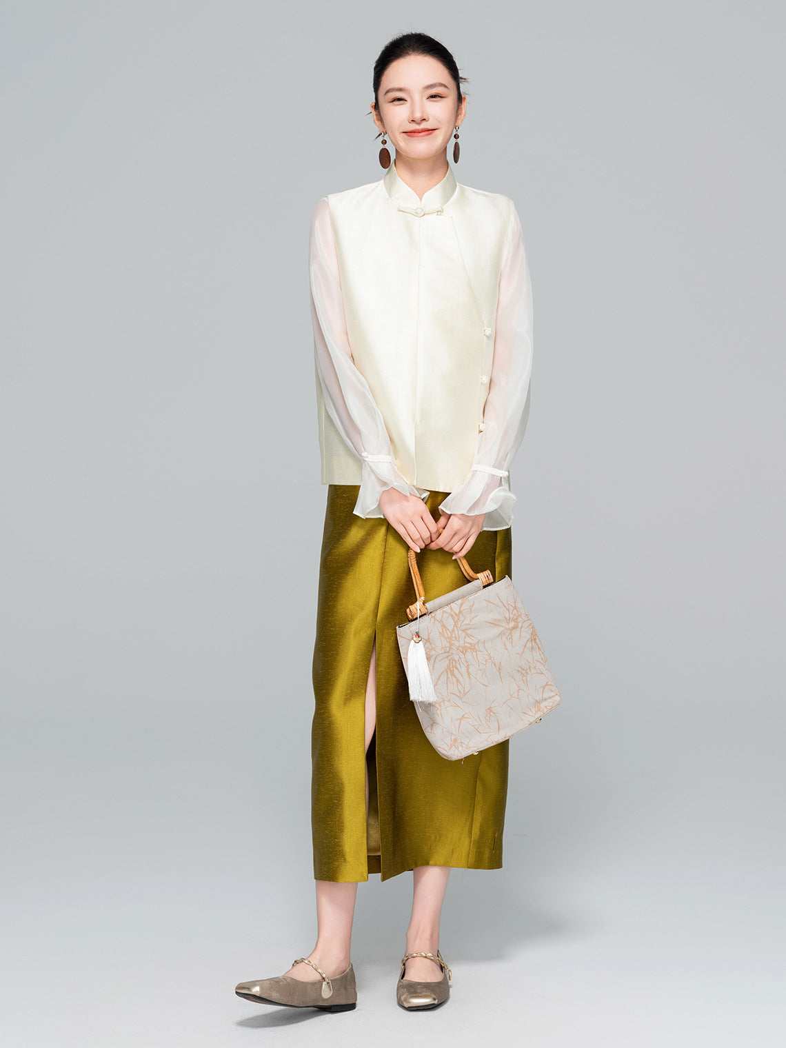 Layered Sleeveless Vest with Side Slit for Women