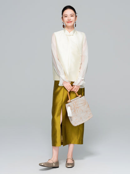 Layered Sleeveless Vest with Side Slit for Women