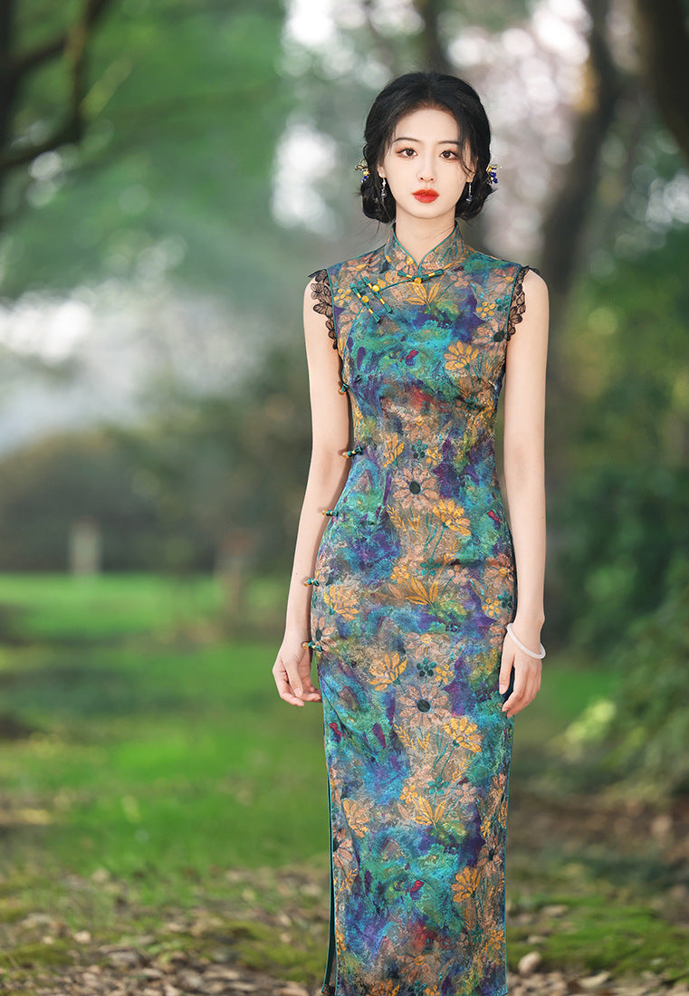 Elegant Sleeveless Cheongsam – Youth Retro High-End Dress