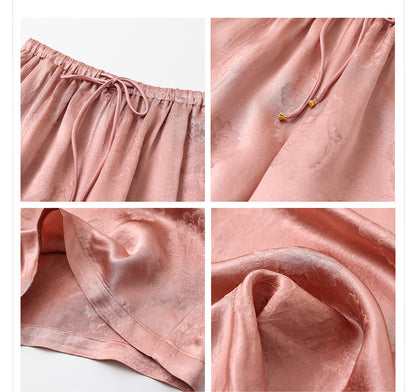 2026 New Chinese Style Elegant Acetate Wide-Leg Pants for Women